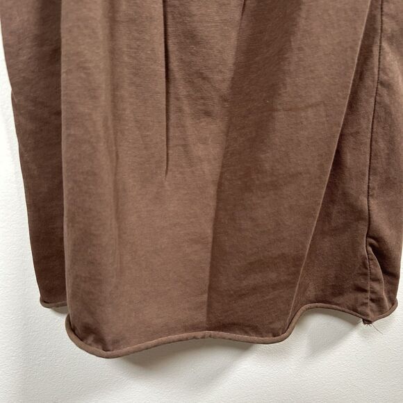 Mod Ref Gina Dress High Neck Midi Ruching Brown Size Small S - Picture 4 of 9